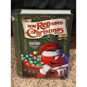 M&M's Brand 2009 How Red Saved Christmas Holiday Tin Book Shaped Storage